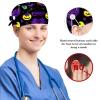 Scrub Hat,Working Head Cover with Buttons and Cotton Sweatband,Cartoon Halloween Elves view 3