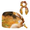 Nursing Hats,Working Cap with Buttons and Cotton Sweatband,Autumn Golden Retriever Leaves view 1