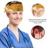 Nursing Hats,Working Cap with Buttons and Cotton Sweatband,Autumn Golden Retriever Leaves view 3