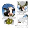 2-Pc,Gourd-Shaped Working Cap,Fisherman Hat with Buttons and Cotton Sweatband,Cow Green Glass Sky view 4