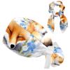 Nurse Scrub Caps,Scrub Hats with Buttons and Cotton Sweatband,Animal Fox Blue Flower Pattern view 1
