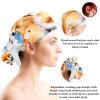Nurse Scrub Caps,Scrub Hats with Buttons and Cotton Sweatband,Animal Fox Blue Flower Pattern view 3