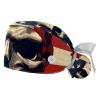 2-Pc,Scrub Hats Women Bouffant Hats,Work Hat with Buttons and Cotton Sweatband,Patriot Day Art Skull Pattern