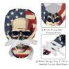 2-Pc,Scrub Hats Women Bouffant Hats,Work Hat with Buttons and Cotton Sweatband,Patriot Day Art Skull Pattern view 4