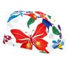 YTYVAGT 2-Pc,Bouffant Nurse Hats,Workout Hat with Buttons and Cotton Sweatband,Butterflies Flower Colored Pattern view 1