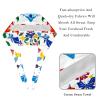 YTYVAGT 2-Pc,Bouffant Nurse Hats,Workout Hat with Buttons and Cotton Sweatband,Butterflies Flower Colored Pattern view 4
