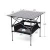 bytnghy Folding Camping Table and Chairs Set of 4, Portable Chair with Storage Bag, Picnics, Beach,Backyard, BBQ, Party, Patio, Black Blue view 2