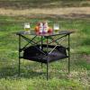 bytnghy Folding Camping Table and Chairs Set of 4, Portable Chair with Storage Bag, Picnics, Beach,Backyard, BBQ, Party, Patio, Black Blue view 3
