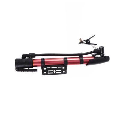 KOMBIUDA Portable Aluminum Alloy Bike Pump High Volume Floor Pump for Road Mountain Bikes Lightweight and Multi-Valve Compatible for Tires Balls and Inflatable Toys Red