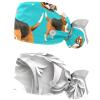 2-Pc,Nurse Scrub Caps,Scrub Hats with Buttons and Cotton Sweatband,Animal Dog Blue Background view 1
