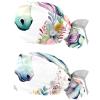 2-Pc,Gourd-Shaped Working Cap,Fisherman Hat with Buttons and Cotton Sweatband,Unicorn Floral Bushes view 1