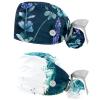 2-Pc,Gourd-Shaped Working Cap,Fisherman Hat with Buttons and Cotton Sweatband,Four Leaf Clover Lavender Petals view 1