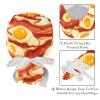 YTYVAGT 2-Pc,Gourd-Shaped Working Cap,Fisherman Hat with Buttons and Cotton Sweatband,Bacon Eggs Food Pattern view 4