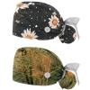 2-Pc,Gourd-Shaped Working Cap,Fisherman Hat with Buttons and Cotton Sweatband,Flower Daisy Dots view 1