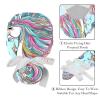 2-Pc,Gourd-Shaped Working Cap,Fisherman Hat with Buttons and Cotton Sweatband,Unicorn and Rainbow Clouds view 4
