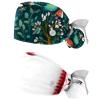 2-Pc,Nurse Scrub Caps,Scrub Hats with Buttons and Cotton Sweatband,Animal Mushroom Plant Bird view 1