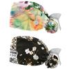 2-Pc,Gourd-Shaped Working Cap,Fisherman Hat with Buttons and Cotton Sweatband,Tropical Leaf Watercolor Style view 1