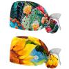 2-Pc,Nurse Scrub Caps,Scrub Hats with Buttons and Cotton Sweatband,Watercolor Cactus Blossom view 1