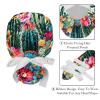 2-Pc,Nurse Scrub Caps,Scrub Hats with Buttons and Cotton Sweatband,Watercolor Cactus Blossom view 4