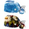 2-Pc,Nurse Scrub Caps,Scrub Hats with Buttons and Cotton Sweatband,Blue Water Sea Ocea view 1