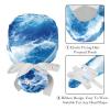 2-Pc,Nurse Scrub Caps,Scrub Hats with Buttons and Cotton Sweatband,Blue Water Sea Ocea view 4