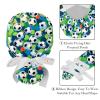 2-Pc,Nurse Scrub Caps,Scrub Hats with Buttons and Cotton Sweatband,Football Soccer Balls Floral view 4