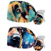 2-Pc,Gourd-Shaped Working Cap,Fisherman Hat with Buttons and Cotton Sweatband,Colorful Shepherd Dog Animal Illustration view 1