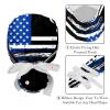 2-Pc,Nurse Scrub Caps,Scrub Hats with Buttons and Cotton Sweatband,American Blue Line Flag view 4