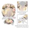 2-Pc,Gourd-Shaped Working Cap,Fisherman Hat with Buttons and Cotton Sweatband,Vintage Leaf Roses and Butterfly view 4