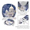 2-Pc,Gourd-Shaped Working Cap,Fisherman Hat with Buttons and Cotton Sweatband,Architecture City Winter Paris view 4