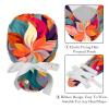 2-Pc,Gourd-Shaped Working Cap,Fisherman Hat with Buttons and Cotton Sweatband,Art Abstract Flower view 4