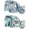 2-Pc,Scrub Hats Women Bouffant Hats,Work Hat with Buttons and Cotton Sweatband,Cartoon Train Railway Game Mat