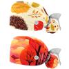 2-Pc,Gourd-Shaped Working Cap,Fisherman Hat with Buttons and Cotton Sweatband,Autumn Animals view 1