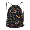 BREAUX Math Formula Print Drawstring Backpack Bag, Men'S Women'S Shopping Yoga Swimming Travel Sports Backpacks, Medium, Black