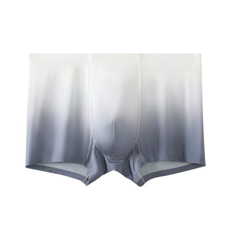 Feelonger Men's New Ice Silk Touch-cool Underwear Fast-Drying Daily dress Boxer briefs Sweet Absorbing Attractive Colorful Trunks (US, Alpha, 3X-Large, Regular, Regular, Gentleman Grey)