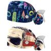 2-Pc,Gourd-Shaped Working Cap,Fisherman Hat with Buttons and Cotton Sweatband,Blue Abstract Animal Seamless Pattern view 1
