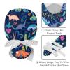 2-Pc,Gourd-Shaped Working Cap,Fisherman Hat with Buttons and Cotton Sweatband,Blue Abstract Animal Seamless Pattern view 4