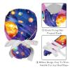 2-Pc,Nurse Scrub Caps,Scrub Hats with Buttons and Cotton Sweatband,Bright Planets of Solar System view 4