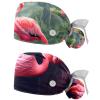 2-Pc,Gourd-Shaped Working Cap,Fisherman Hat with Buttons and Cotton Sweatband,Colorful Animal Flamingos Jungle Illustration view 1