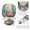 2-Pc,Gourd-Shaped Working Cap,Fisherman Hat with Buttons and Cotton Sweatband,Colorful Animal Flamingos Jungle Illustration view 4