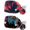2-Pc,Gourd-Shaped Working Cap,Fisherman Hat with Buttons and Cotton Sweatband,Tropical Sunset Palm Tree view 1