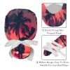 2-Pc,Gourd-Shaped Working Cap,Fisherman Hat with Buttons and Cotton Sweatband,Tropical Sunset Palm Tree view 4