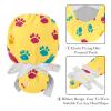 2-Pc,Gourd-Shaped Working Cap,Fisherman Hat with Buttons and Cotton Sweatband,Colored Paws Yellow Background view 4