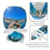 2-Pc,Nurse Scrub Caps,Scrub Hats with Buttons and Cotton Sweatband,Animal Sea Turtle Swimming Pattern view 4