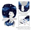 2-Pc,Nurse Scrub Caps,Scrub Hats with Buttons and Cotton Sweatband,Animal Polar Bear Starry Art Pattern view 3