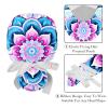 2-Pc,Gourd-Shaped Working Cap,Fisherman Hat with Buttons and Cotton Sweatband,Blue Flower Wave Paisley Mandala view 4