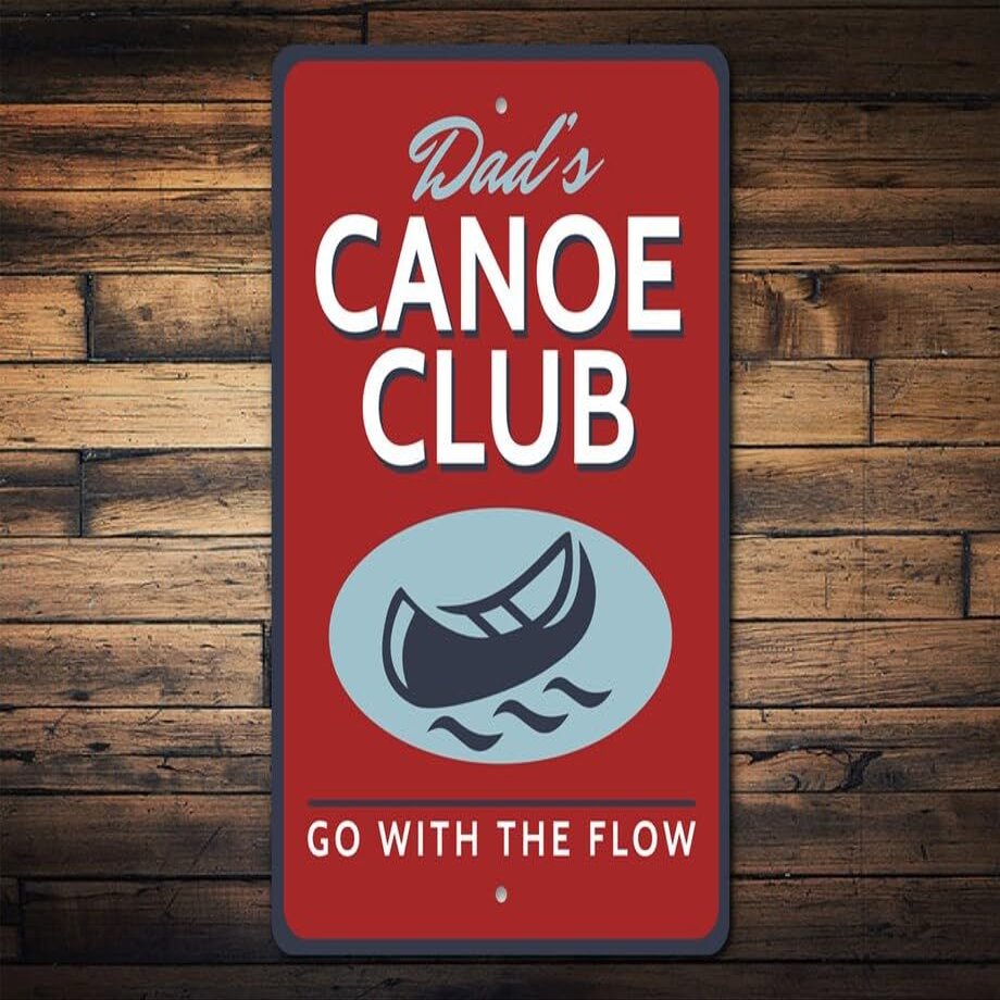NineFit Basics Canoe Club Sign, Sign, Canoe Club Decor, Canoe Gift, Canoeing Gift, Canoe Lover, Lake House Decor, Canoe Gift Idea - Size: 8 x 12 Inches
