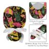 2-Pc,Gourd-Shaped Working Cap,Fisherman Hat with Buttons and Cotton Sweatband,Umbrella Floral Cat view 4