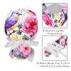 2-Pc,Gourd-Shaped Working Cap,Fisherman Hat with Buttons and Cotton Sweatband,Floral Roses Bird Butterfly view 4