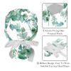 2-Pc,Nurse Scrub Caps,Scrub Hats with Buttons and Cotton Sweatband,Branch Green Leaf view 4